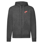 tmavosivý svetre s kapúčou so zipsom s logom dutra