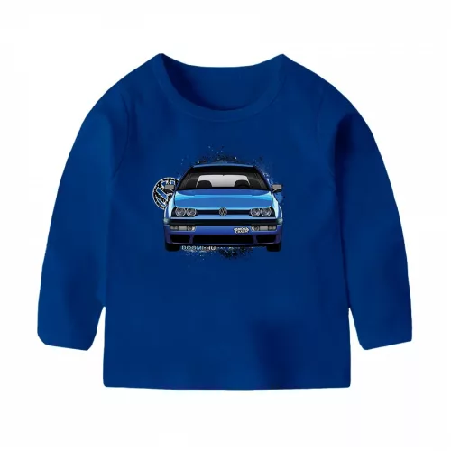 vw golf mk3 detské tričko s dlhým rukávom modré
