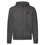 mtz 82 tmavosivý sveter s kapúcou na zip