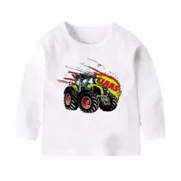 detské tričko claas axion biele dlhý rukáv
