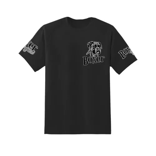 nemecký boxer pánske čierne tričko malý vzor