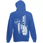 rába modrý kruhový sveter na zips s bielým vzorom