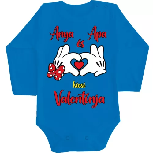 malý valentín mamy a otca! chlapec body pre bábätká s dlhým rukávom modré