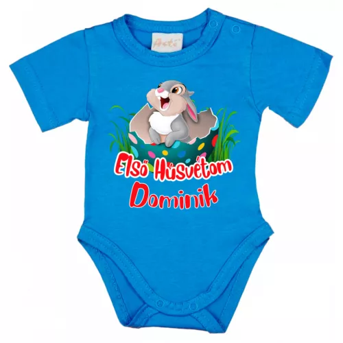 moje prvé veľká noc! body pre bábätká krátky rukáv modrá