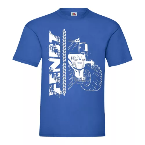 fendt nový kruhový dizajn modré tričko biely vzor