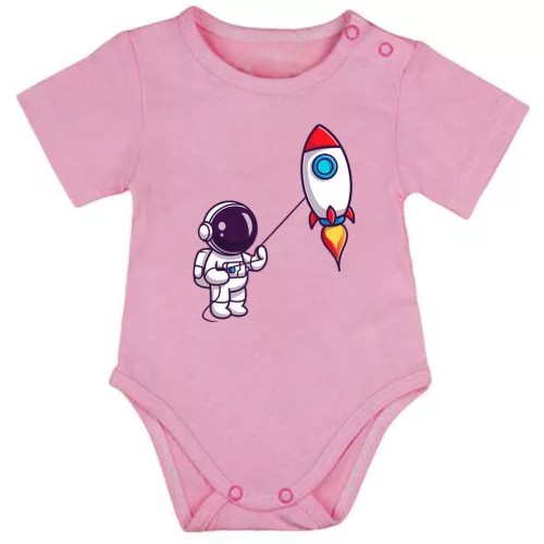 vesmírny krátky rukáv body pre bábätká ružová