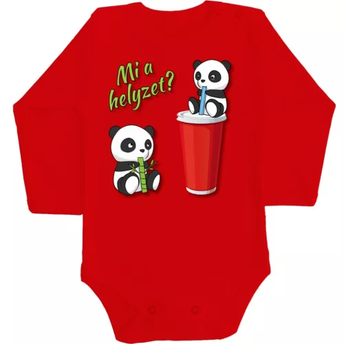 panda body pre bábätká červená