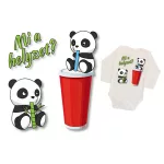 panda body pre bábätká červená