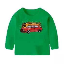 skoda 120 detské tričko s dlhým rukávom zelené