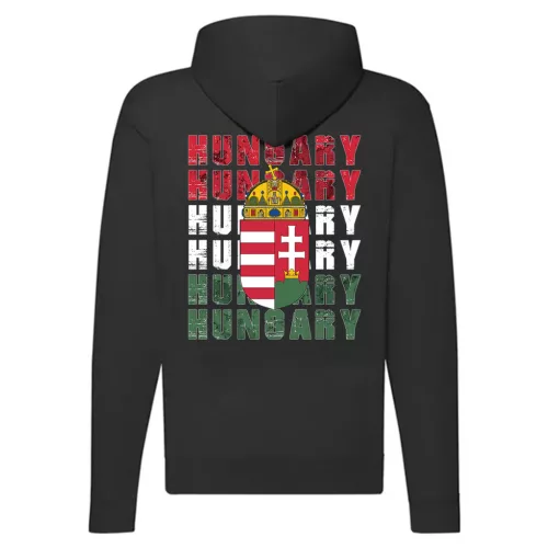 maďarský erbový sveter na zips (čierny)