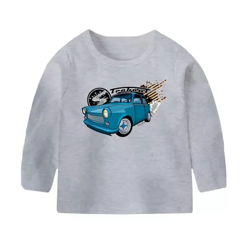 trabant 601 detské tričko s dlhým rukávom šedé