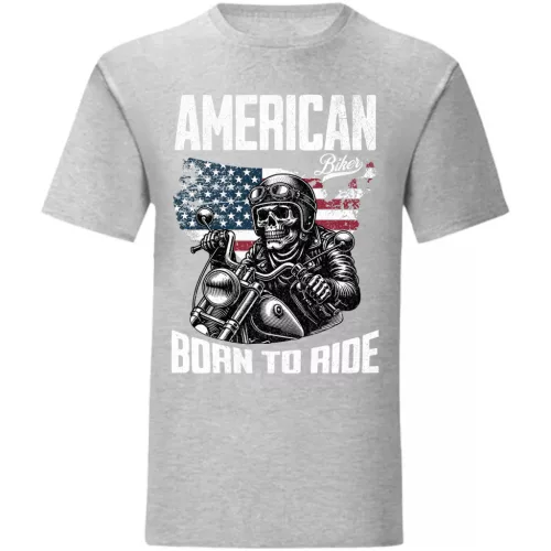 a. born to ride motorcycle tričko sivá