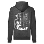 dutra tmavosivý sveter na zips s bielym vzorom