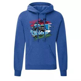 nová dutra vintage modrá mikina s kapucňou