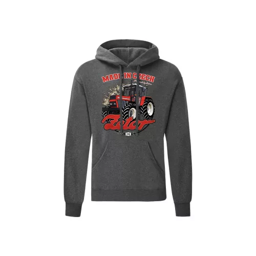 zetor mikina s kapucňou a klokaní vreckom, tmavošedá