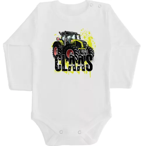 claas axion detské body s dlhým rukávom biele