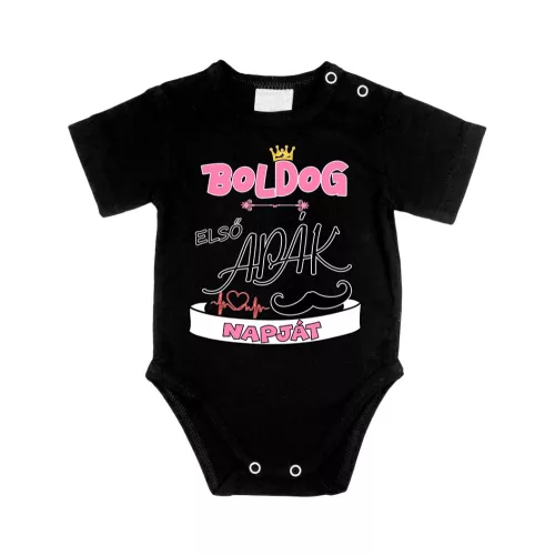 šťastný prvý deň otcov body pre bábätká dievča čierna