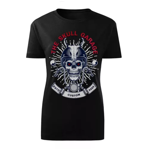 the skull garage dámske tričko čierne