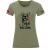 dámske tričko francúzsky bulldog olivovozelené veľký vzor