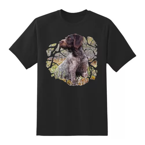 tričko german vizsla čierne s drôtovými vlasmi