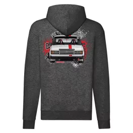 lada 2107 tmavosivý sveter s kapucou na zips
