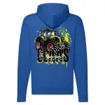 claas mikina s kapucňou na zips modrej farby