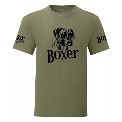 nemecký boxer pánske zelené tričko veľký vzor