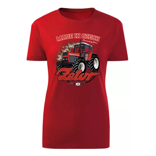 dámske tričko zetor 10245 červený traktor