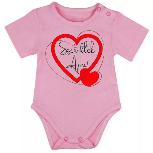 "ľúbim ťa daddy" krátky rukáv body pre bábätká ružová