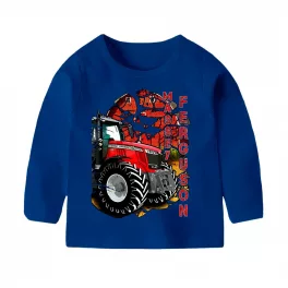 detské tričko massey ferguson modré s dlhým rukávom