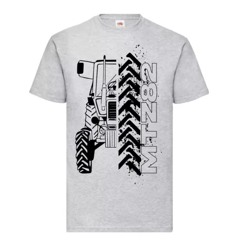 sivé tričko mtz 82 obrysového dizajnu