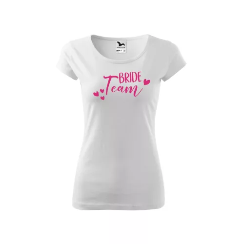 biele tričko bride team s ružovým vzorom