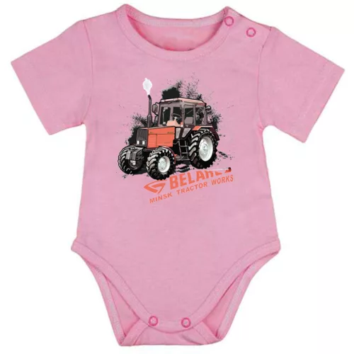 belorusko ružová body pre bábätká krátky rukáv