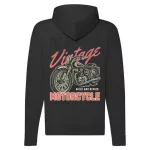 the authentic vintage motorcycle mikina na zips, čierna