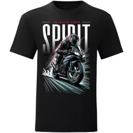 spirit motorcycle tričko čierne