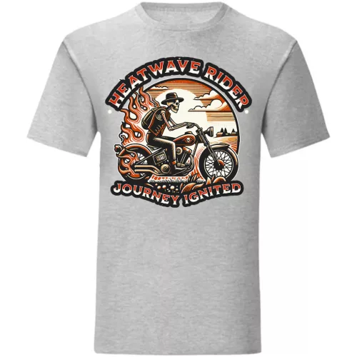 heat wave rider motorcycle tričko sivá