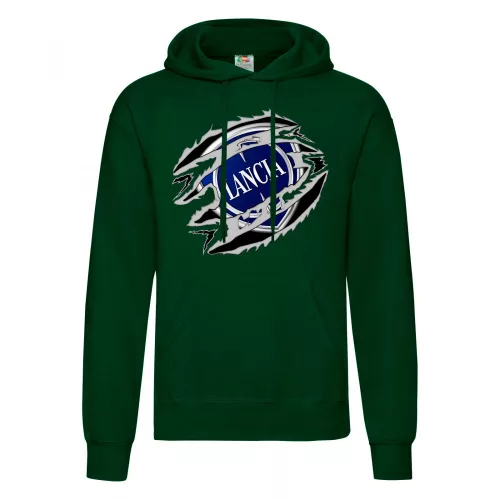 lancia sveter s kapucou zelený