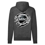 mini zipsová mikina s kapucňou tmavo sivá
