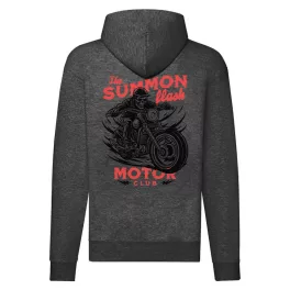 the summon flash motorcycle mikina na zips, sivá