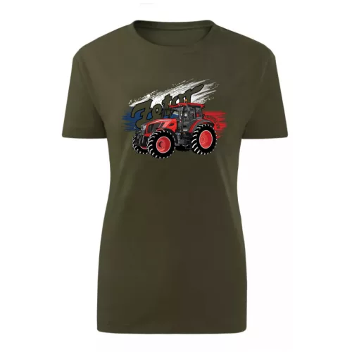 dámske tričko zetor c. 170 zelené s motívom traktora
