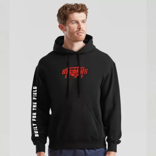 sveter belarus style s klokaním vreckom v čiernej farbe