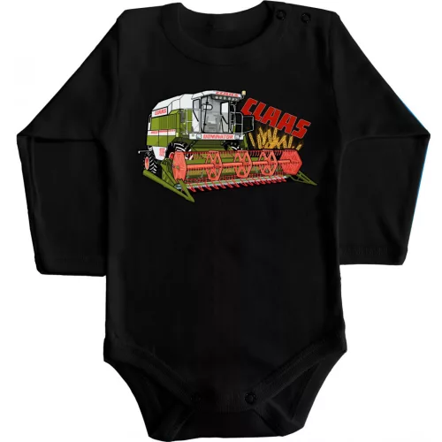 claas body pre bábätká čierna dlhý rukáv