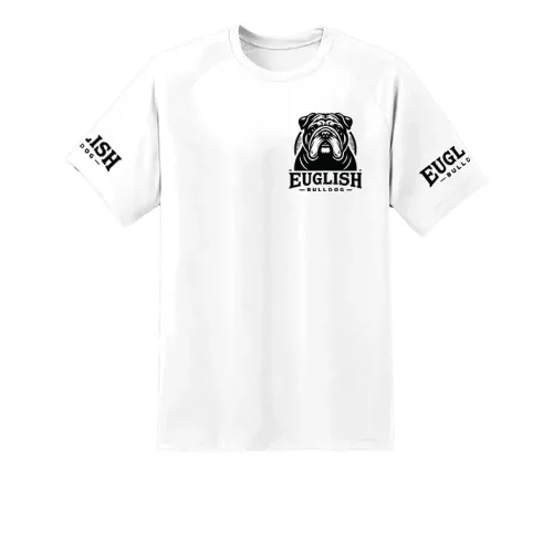 anglický bulldog pánske biele tričko malý vzor