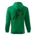 beagle pes zelená mikina