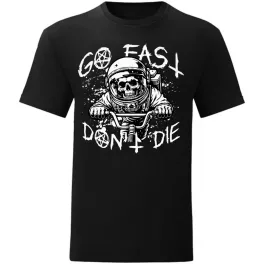 go fast don't die motorcycle tričko čierne