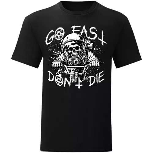 go fast don't die motorcycle tričko čierne