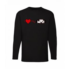 milujem svoj mtz! čierne tričko s dlhým rukávom