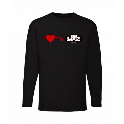 milujem svoj mtz! čierne tričko s dlhým rukávom