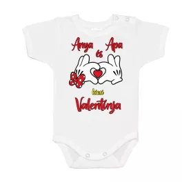   malý valentín mamy a otca! chlapec body pre bábätká s krátkym rukávom