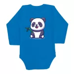 2 kusová súprava zebra, panda (modro - zelená) dlhý rukáv